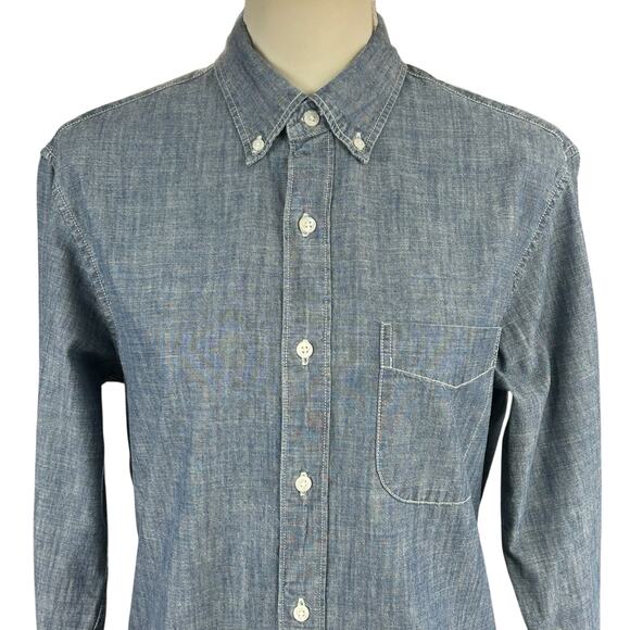 J.Crew Jeans Shirt Men Size Small Heathered Blue Chambray Slim Classic Button Up - Picture 2 of 8